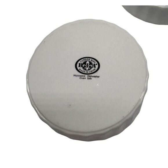 BIA Cordon Bleu White Round Fluted Creme Brule/Quiche Dishes 5" Set-3 - Picture 6 of 7